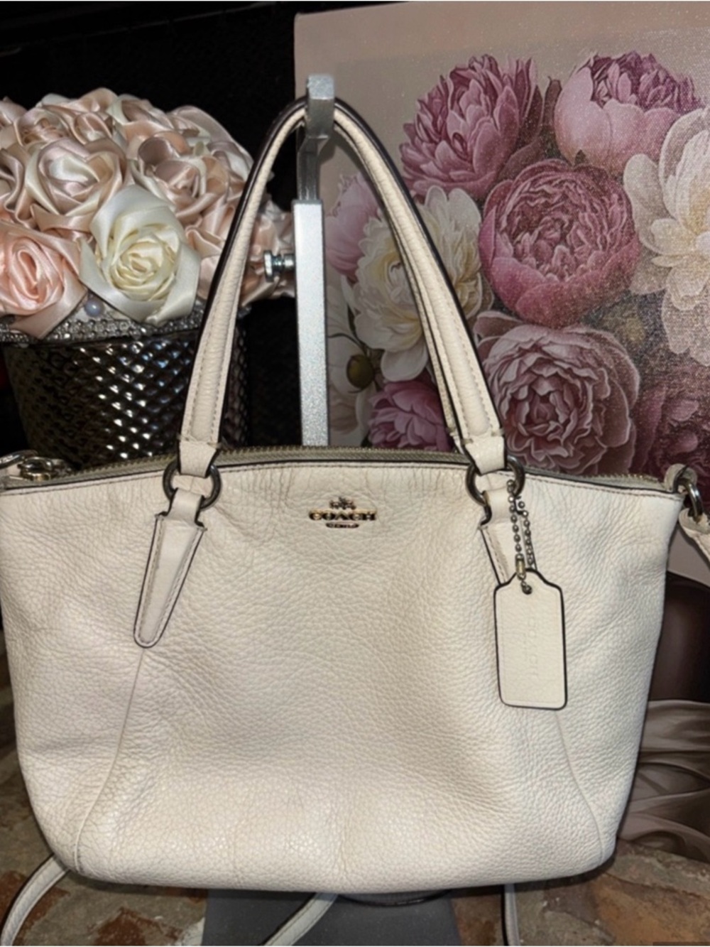 Coach Prairie Satchel, Pebbled leather shoulder bag,